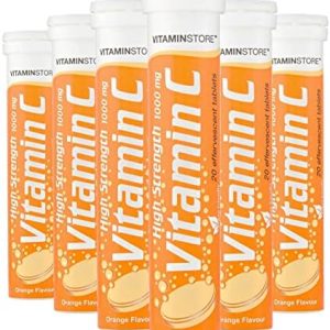 120 Vitamin C Orange 1000mg Effervescent Tablets *6 Packs of 20* HIGH Strength