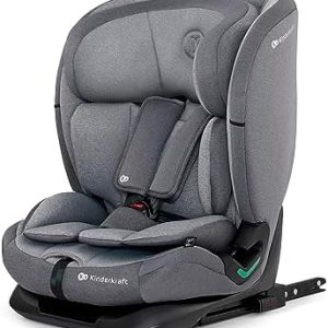 Kinderkraft ONETO3 I-Size Child Car Seat, Base with Isofix, Top Tether, Reclining for Toddlers & Infant, Group 1/2/3, Up to 12 Years, Safety Certificate ECE R44/04, 9-36 kg, Gray