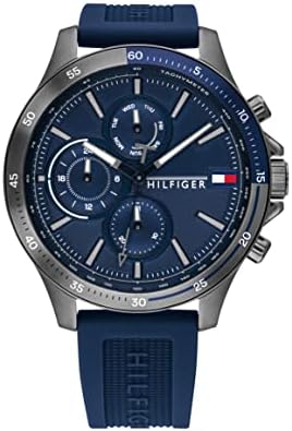 Tommy Hilfiger Analogue Multifunction Quartz Watch for Men with Stainless Steel or Silicone Bracelet