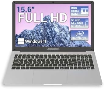 2023 Model 15.6" Full HD Laptop - 8GB RAM 512GB SSD Windows 11 Home, AC WIFI, RJ45, Integrated Webcam - S15 N2 15 Inch Lightweight Laptop