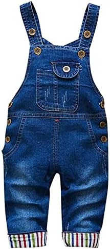 AOOPOO Dungarees Baby Toddler Boys Girls Jeans Cotton Bag Jeans Trousers Baby Jeans Overalls Dungarees Denim Jumpsuit Girls Boys Romper