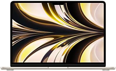 Apple 2022 MacBook Air laptop with M2 chip: 13.6-inch Liquid Retina display, 8GB RAM, 256GB SSD storage, backlit keyboard, 1080p FaceTime HD camera. Works with iPhone and iPad; Starlight