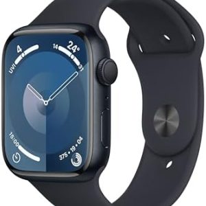 Apple Watch Series 9 [GPS 45mm] Smartwatch with Midnight Aluminum Case with Midnight Sport Band M/L. Fitness Tracker, Blood Oxygen & ECG Apps, Always-On Retina Display, Water Resistant