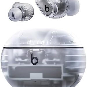 Beats Studio Buds + (2023) – True Wireless Noise Cancelling Earbuds, Enhanced Apple & Android Compatibility, Built-in Microphone, Sweat-Resistant Bluetooth Headphones, Spatial Audio – Transparent