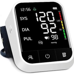 Blood Pressure Monitors CE Approved UK,JOPHY Blood Pressure Monitor Upper Arm for Home Use Blood Pressure Machine with BP Cuff LED Backlight Display Heart Rate Detection 2x99 Records,Cuff 22-42cm