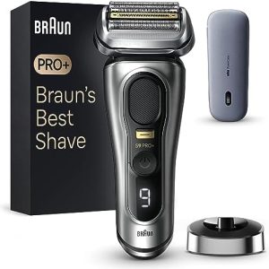 Braun Series 9 Pro Electric Shaver, Wet & Dry with PowerCase and Charging Stand, With 5+1 Head, ProLift Trimmer, UK 2 Pin Plug, 9527s Silver Razor, Rated Which Best Buy