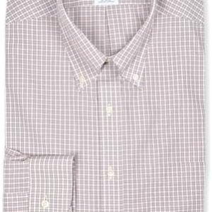 Brooks Brothers Mens Regent Fit All Cotton Non Iron Finish Square Plaid Dress Shirt,