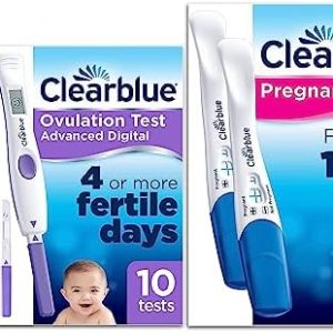 Clearblue Advanced Digital Ovulation Tests, 1 Digital Holder and 10 Ovulation Tests + Rapid Detection Pregnancy Test - Result As Fast As 1 Minute