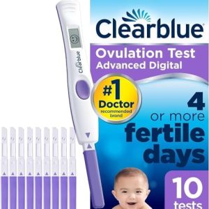 Clearblue Advanced Digital Ovulation Tests Kit (OPK), Double Your Chances Of Getting Pregnant, 1 Digital Holder And 10 Ovulation Tests, Packaging May Vary