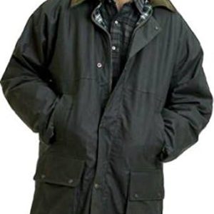 Countrywear New Mens Waxed Cotton Padded Quilted Jacket Branded Coat With Hood Outdoor Countryside Oiled Fishing Hunting Shooting Farming Riding Check Lining