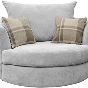 Dorado Corner Sofa Sectional 3 Seater 2 Seater Armchair Cuddle Chair Grey Velour Fabric (Silver, Cuddle Chair)