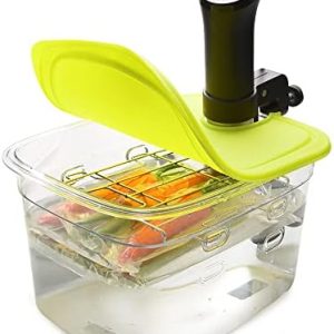 EVERIE Versatile 12-Quart Sous Vide Container with Built-in Rack and Collapsible Silicone Lid Compatible with All Sous Vide Cookers, EVC-1202-TYGJ New Model of 2022