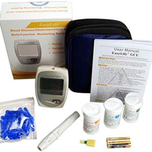 EasyLife Blood Cholesterol Monitor kit 3 in 1 Meter System, Glucose and uric Acid Test kit