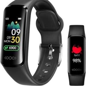 Fitness Tracker Watch, Health Tracker Watch with Pedometer, Activity Trackers and Smart Watches with Heart Rate, Blood Oxygen, Sleep Tracker, Fitness Watches for Women Man Compatible iOS Android