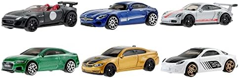 Hot Wheels European Car Culture Multipacks of 6 Premium Toy Cars, 1:64 Scale, Authentic Decos, Popular Castings, Rolling Wheels, Gift for Kids 3+ & Collectors