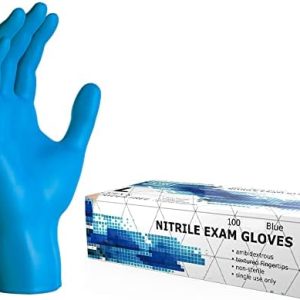 K-MART Professional Nitrile Powder Free Multi-Purpose Gloves, Disposable, Extra Strong - Box of 100 - Blue