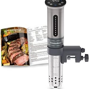 KitchenBoss Sous Vide Cooker Ultra-Quiet Immersion-Circulator: Stainless Steel | G310 Silver Machine Brushless DC Motor |1100 Watts | IPX7 Waterproof