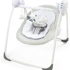 LADIDA Folding Baby Swing, Sweet Little Lamb Design, Soothing Music, Suitable for Newborns 079