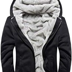 LBL Men's Hoodies Full Zip Up Fleece Jacket Casual Hooded Sweatshirt Plus Size Winter Warm Coat with Pockets