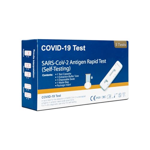 Lateral Flow Test Kit Covid-19 For Self Care | Covid Lateral Flow Test Kit For SARS-CoV-2 Antigen Home Test Kit | Self Testing Rapid Test In 15 Minute | 5 Test Pack