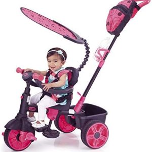 Little Tikes 4-in-1 Deluxe Edition Trike - Three-Wheeled Tricycle for Toddlers - Ages 9 Months to 3 Years - All Day Active Play - Neon Pink