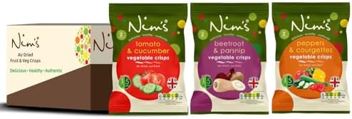 Nim's All 3 Veg Crisps - Multipack Box of 6 (Pepper, Courgette, Beetroot, Parsnip, Tomato, Cucumber)