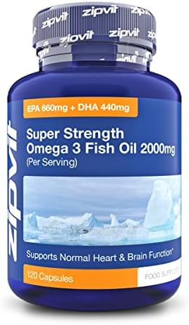 Omega 3 Fish Oil 2000mg, EPA 660mg DHA 440mg per Daily Serving. 120 Capsules (2 Months Supply). Supports Heart, Brain Function and Eye Health. 2 Capsules Per Serving