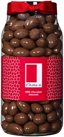 Rita Farhi Milk Chocolate Covered Almonds in a Gift Jar, 770 g - New Palm Oil Free Recipe