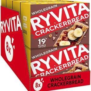Ryvita Wholegrain Crackerbread | Low Fat | Healthy Snack | High Fibre | 8 PACKS of 125g