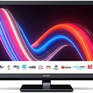 SHARP 1T-C24EE4KC2FB 24 Inch Smart TV, HD Ready LED Display with DTS Virtual X, Dolby Digital Audio Decoder, Freeview Play and Wireless Streaming - Black