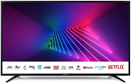 SHARP 43EH2K 43-Inch 4K Ultra HD Smart LED TV with HDR, Freeview Play, HARMAN/KARDON® Sound System, Aquos Net+, Pre-Installed Apps, SD Card Reader, 4x HDMI & 2x USB - Black