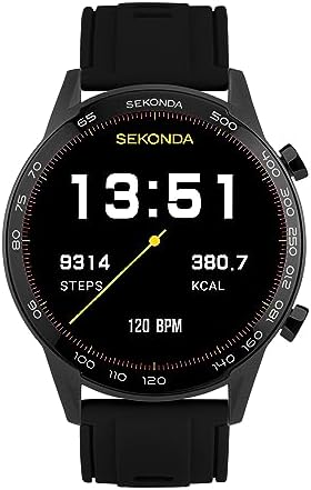 Sekonda Active Plus Smart Watch Gift Set 45mm with Black Silicone Strap Plus Extra Orange Silicone Strap 30179