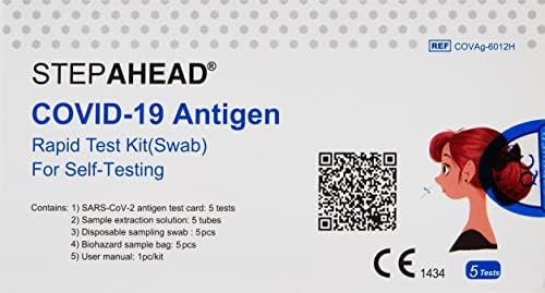 Step Ahead Covid-19 Lateral Flow Testing Kit | Pack Of 5 |, White
