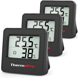 ThermoPro TP157-3 Digital Hygrometer Indoor Thermometer for Home, Baby Room Thermometer Humidity Meter with Temperature Humidity Sensor and Face Icon Comfort Indicator for Greenhouse Baby Room Office