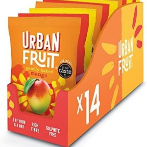 URBAN FRUIT Mango, Pineapple & Strawberry Variety Pack - Tropical Mixed Case - Gently Baked Fruit - Healthy - Vegan - 14 x 35g
