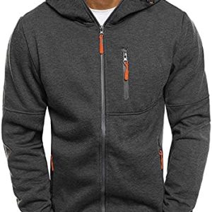 VANVENE Mens Hoodies Sweatshirt Zip Up Lightweight Jackets Jumper Sweater