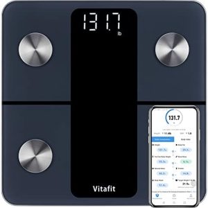 Vitafit Smart Scales for Body Weight and Fat, Weighing Professional Since 2001, Digital Wireless Bathroom Scales for BMI Water Muscle Sync App,28st/180kg/400lb,Black