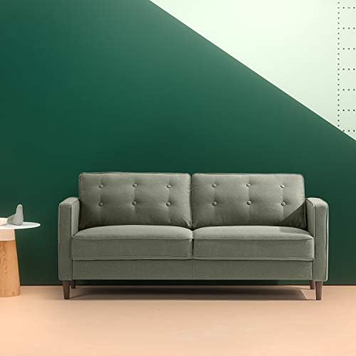 Zinus Lauren Sofa Couch - 3-Seater Sofa 189x77x85 cm - Mid-century design sofa - Button Tufted Cushions - Pear Green