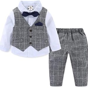 famuka Baby Boys Gentleman Suits Kids Tuxedo Clothing Set