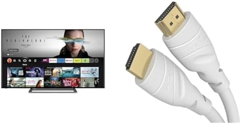 Toshiba UF3D 65 Inch Smart Fire TV 165.1 cm & HDMI Cable 8K / 4K – 1.5m – with A.I.S Shielding – Designed in Germany – CableDirect