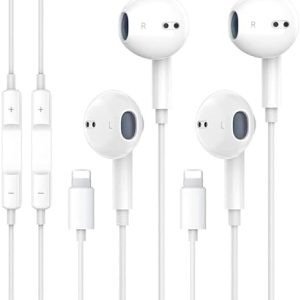 2 Pack Apple Earbuds for iPhone Headphones [Apple MFi Certified] Wired Earphones Built-in Microphone and Volume Control Compatible with iPhone 14/13/13 Pro Max/12/12 Pro/11/11 Pro/XS Max/XS/X/XR/8/7