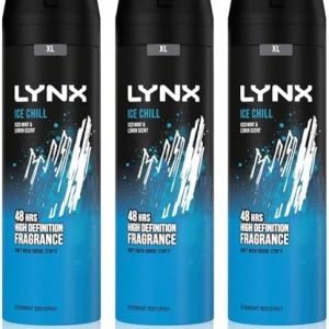 3 Pack of Lynx 48H Fresh Ice Chill with Frozen Mint and Lemon Deodorant Body spray 200ml