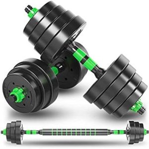 40Kg Dumbbell Set with Barbell, Weights Set Fully Adjustable Dumbbells for Men and Women for Gym and Home Weight Lifting with Weight Plates Bar and Quick Change Collars Dumbbells