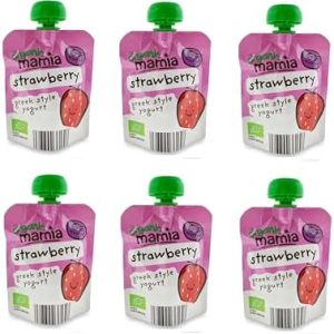 6x Mamia Strawberry Greek Style Yogurt 6+ Months 90g