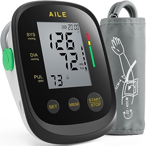 AILE Blood Pressure Monitor CE Approved UK BP Machine Accurate Reliable Home Blood Pressure Monitors: Upper Arm Blood Pressure Machine - Medical Blood Pressure Large Cuff 8.7”-16.5”, 2 * 99 Memory