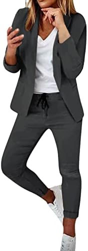 AMhomely Women's Suits & Blazers 2 Piece Casual Outfits Work Pant Suit Business Jacket Office Ladies Suits Sets Slim Fit Trouser Blazers High Waisted Work Pants Professional Blazers Suit