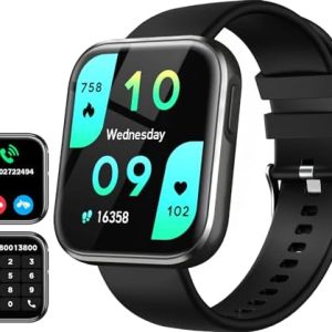 ANCwear Fitness Tracker with Answer/Make Calls, 1.96" Activity Tracker with Heart Rate/Sleep Tracker/Step Counter, IP67 Waterproof Fitness Watch with 120+ Sports Modes for Women Men