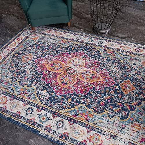 AREA RUGS LIVING ROOM BEDROOM LARGE SMALL VINTAGE SOFT SHORT PILE BORDERED CLASSIC ORIENTAL DESIGN TRADITIONAL PERSIAN MOROCCAN BOHO CARPET - SMALL 80X150 CM, MULTICOLOURED TRADITIONAL DESIGN