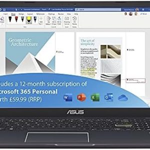 ASUS Vivobook E510MA 15.6" Full HD Laptop (Intel Pentium N5030, 4GB RAM, 128GB eMMC, Windows 10) Includes 1 Year Microsoft Office Subscription