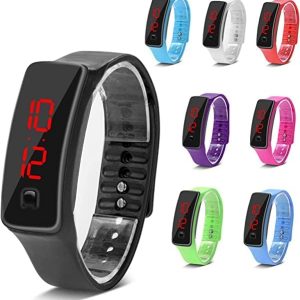 AYNEFY LED Watch Sports Silicone Strap Digital 12-Hour Dial Electronic Display Wristwatch Watch for Sport, Night Running, Casual Wear